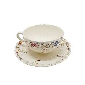 Vtg Copeland Spode "Wicker Dale" Floral Tea Cup & Saucer Replacement England.